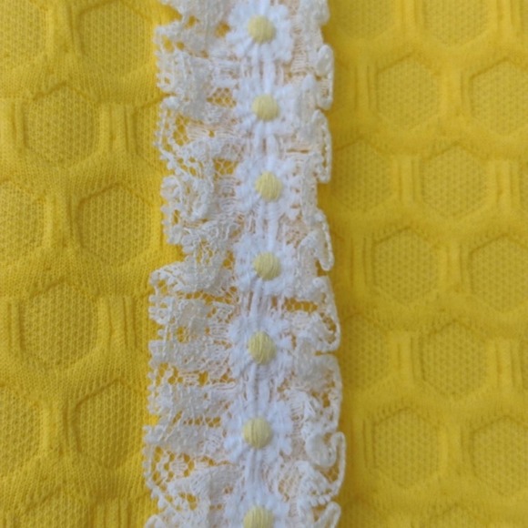 Vintage Yellow Honeycomb Sleeveless Maxi Dress Small - Picture 4 of 7